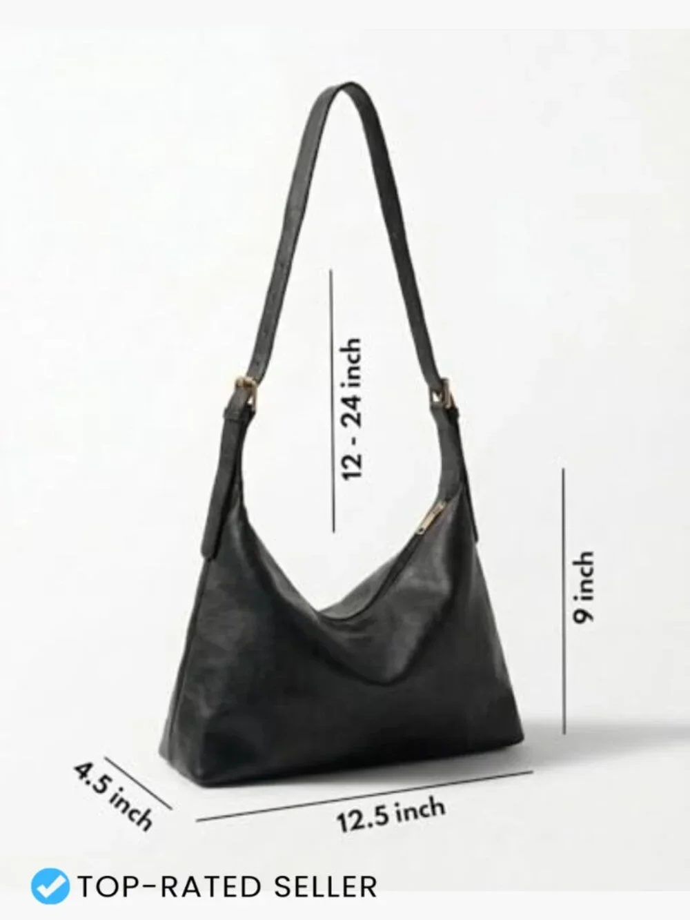 Slouchy Hobo Bag - Soft Vegan Leather Crossbody Shoulder Purse - Adjustable